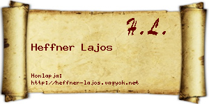 Heffner Lajos névjegykártya
